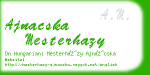ajnacska mesterhazy business card